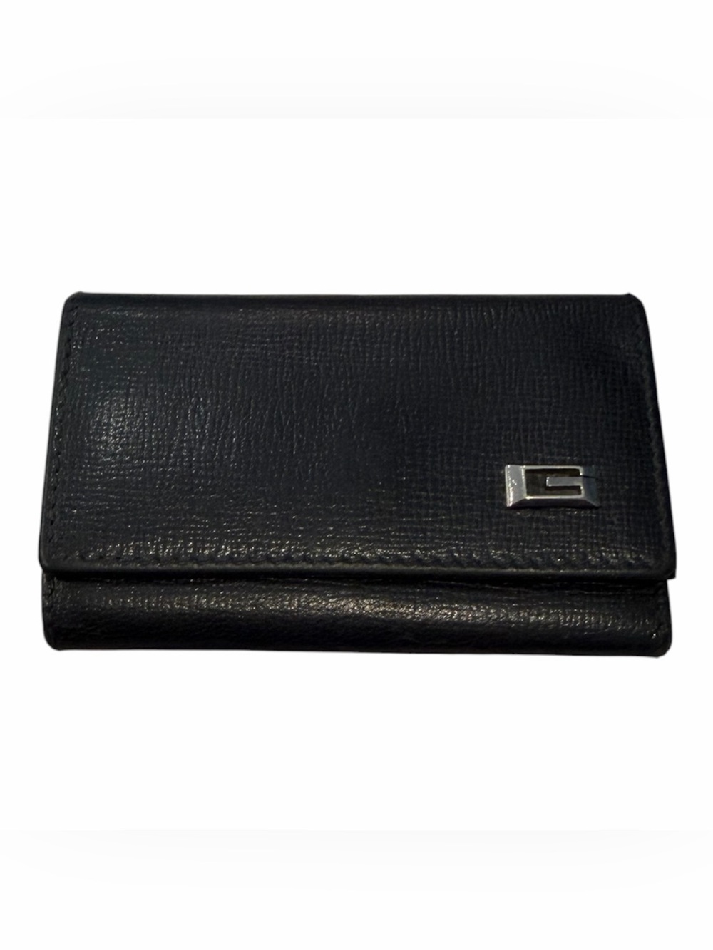 Gucci Black Leather Key Case with Silver Hardware